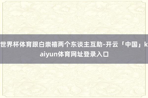 世界杯体育跟白崇禧两个东谈主互助-开云「中国」kaiyun体育网址登录入口