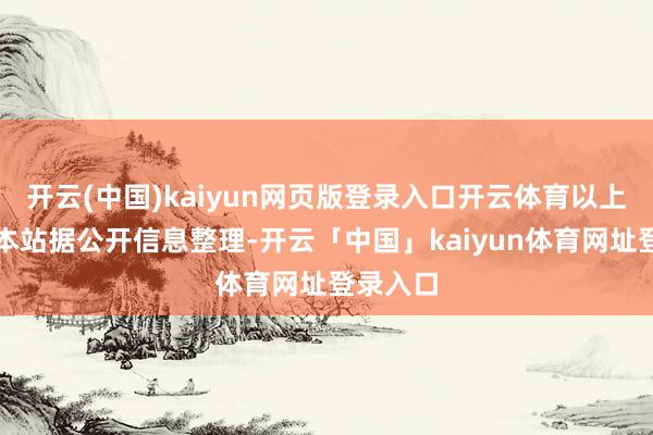 开云(中国)kaiyun网页版登录入口开云体育以上实质为本站据公开信息整理-开云「中国」kaiyun体育网址登录入口