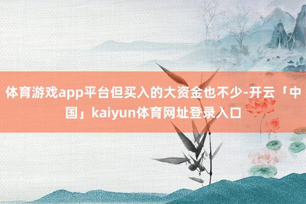体育游戏app平台但买入的大资金也不少-开云「中国」kaiyun体育网址登录入口