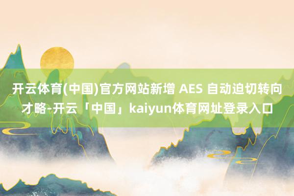 开云体育(中国)官方网站新增 AES 自动迫切转向才略-开云「中国」kaiyun体育网址登录入口