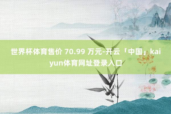 世界杯体育售价 70.99 万元-开云「中国」kaiyun体育网址登录入口