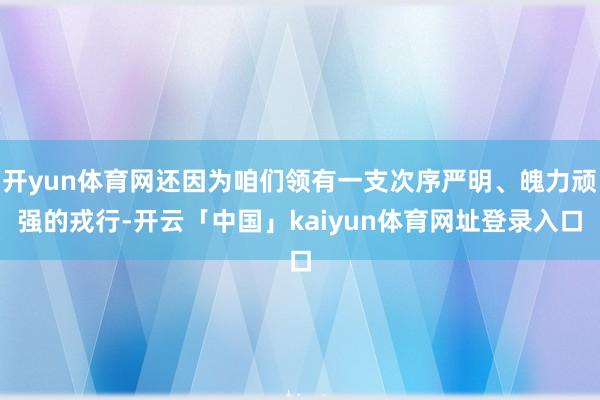 开yun体育网还因为咱们领有一支次序严明、魄力顽强的戎行-开云「中国」kaiyun体育网址登录入口